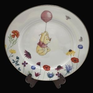 Winnie The Pooh Among The Flowers Dinner Plate Balloon Floral Porcelain 11" READ
